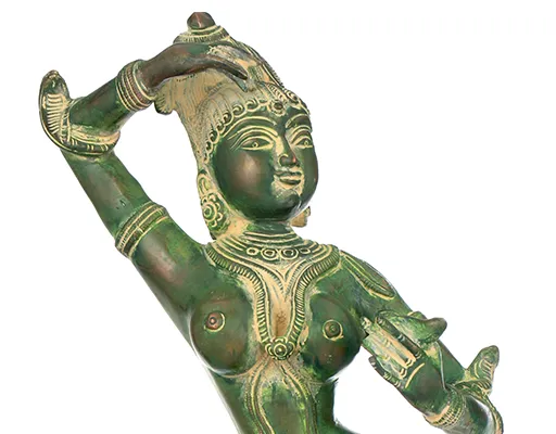 16 Vermillion Apsara In Brass, Handmade, Made In India