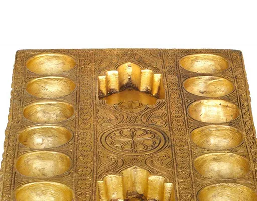 Exquisite Brass Pallanghuzi Board Mind Game With 14 Pits Handcrafted I -  The Indian Weave